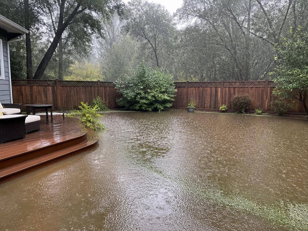 Yard turns into a pond